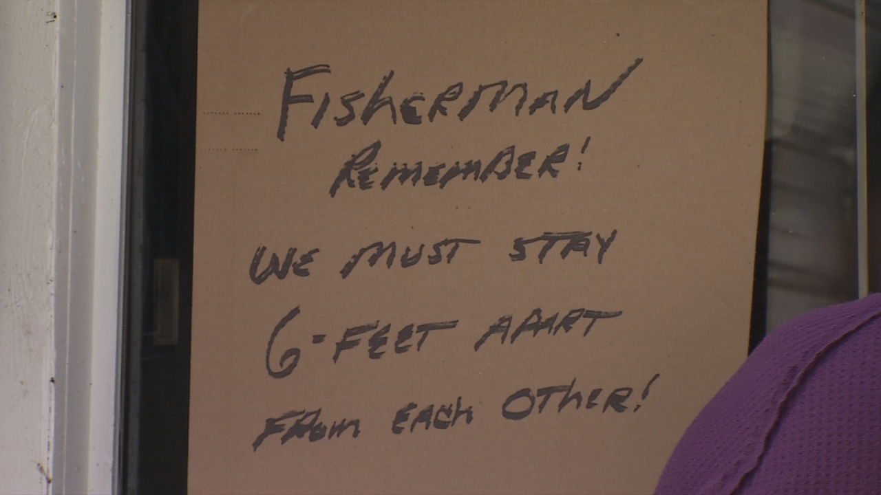 A notice to fishers at Bennett's Pay Lake